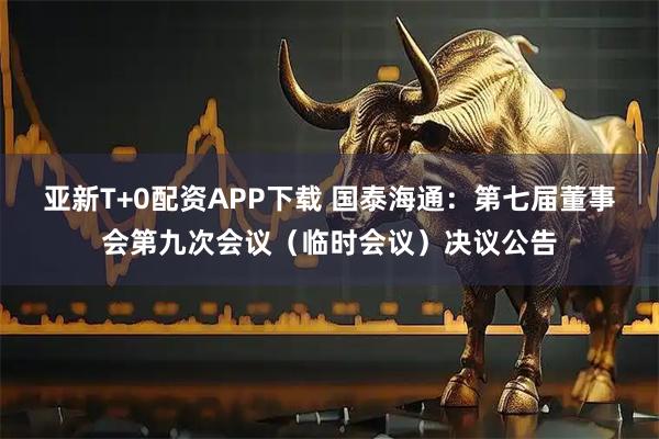 亚新T+0配资APP下载 国泰海通：第七届董事会第九次会议（临时会议）决议公告